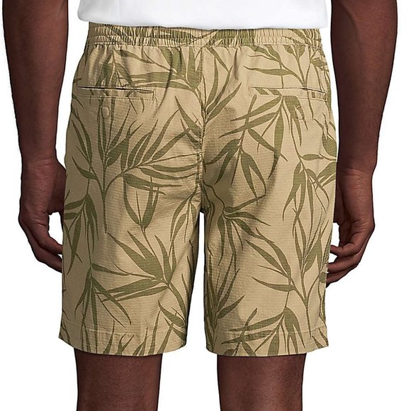 NWT Lands' End Men Khaki Palm Unlined Volleyball Shorts Beach Size XXL $60 FF269 - Picture 2 of 4
